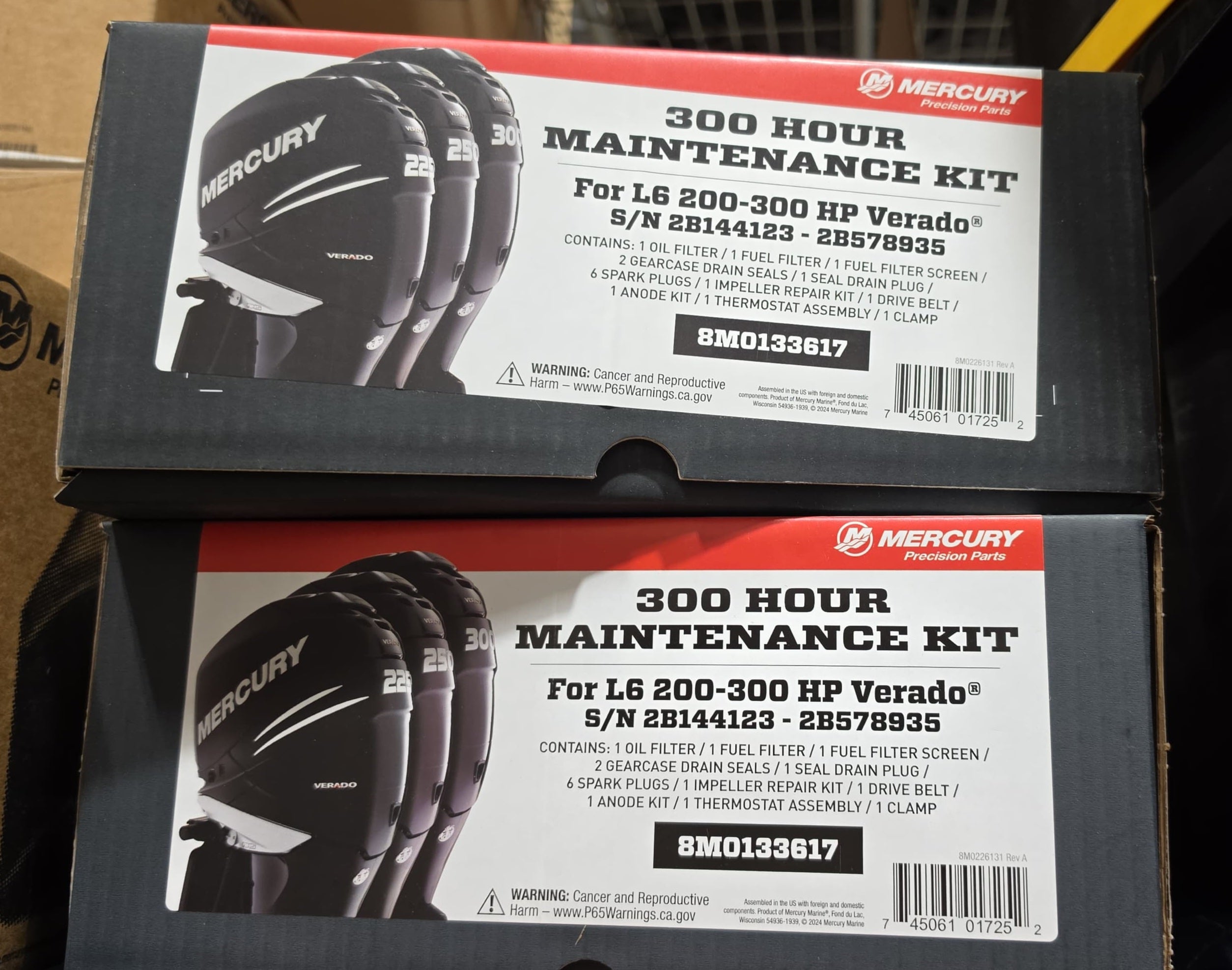 Kit de Mantenimiento OEM 300 Horas - Mercury Verado L6 200-300 HP (P/N: 8M0133617)